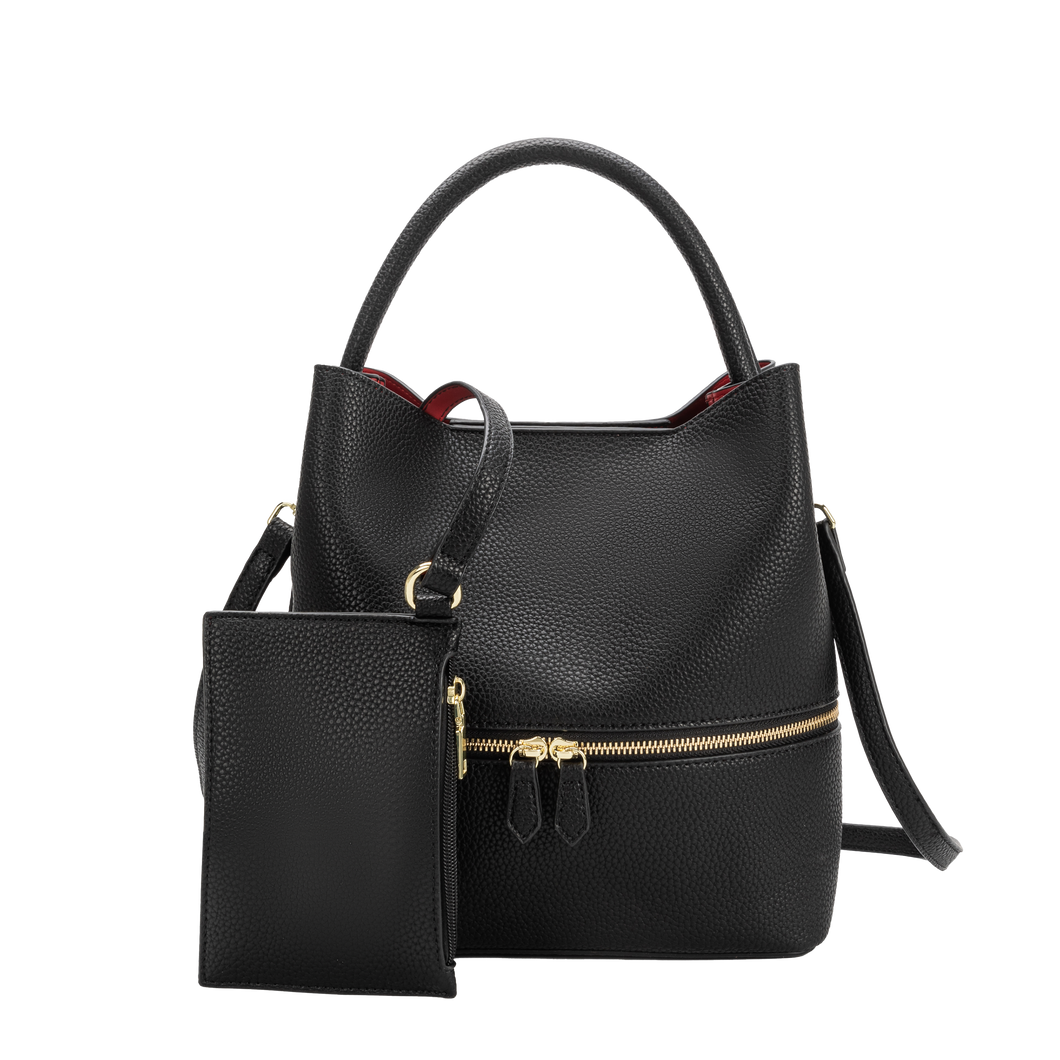 Melie Bianco Karianna Black Vegan Crossbody Bag